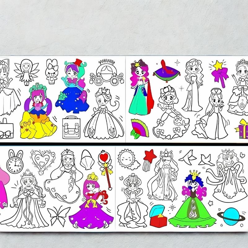 princesse-à -colorier-papier-mural-géant-pour-enfant