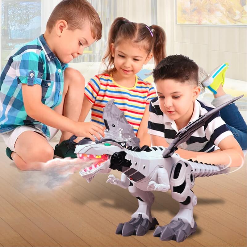 dinosaure-jouet-enfant-heureux-ptérosaure-robot