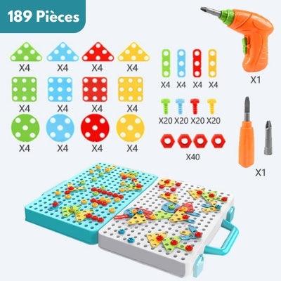 jeu-de-construction-ensemble-de-pièces-couleurs-vives-tournevis-visseuse-malette