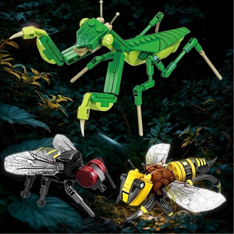 insectes-Ă -construire-mante-abeille-mouche