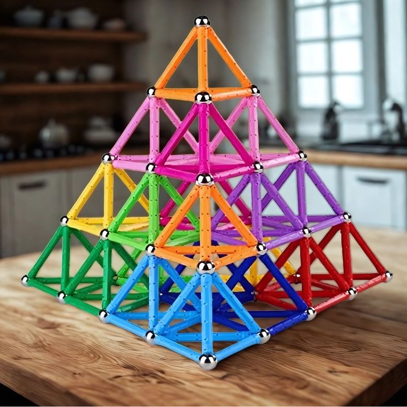 pyramide-en-bâtonnets-magnétiques-99-pièces-multicolores