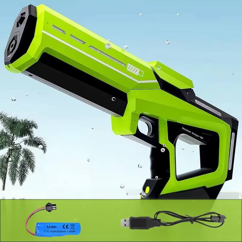 pistolet-à-eau-électrique-automatique-puissant-rechargeable-vert-avec-chargeur-usb