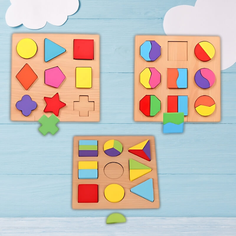 PUZZLE EN BOIS | Chiffres, lettres et formes