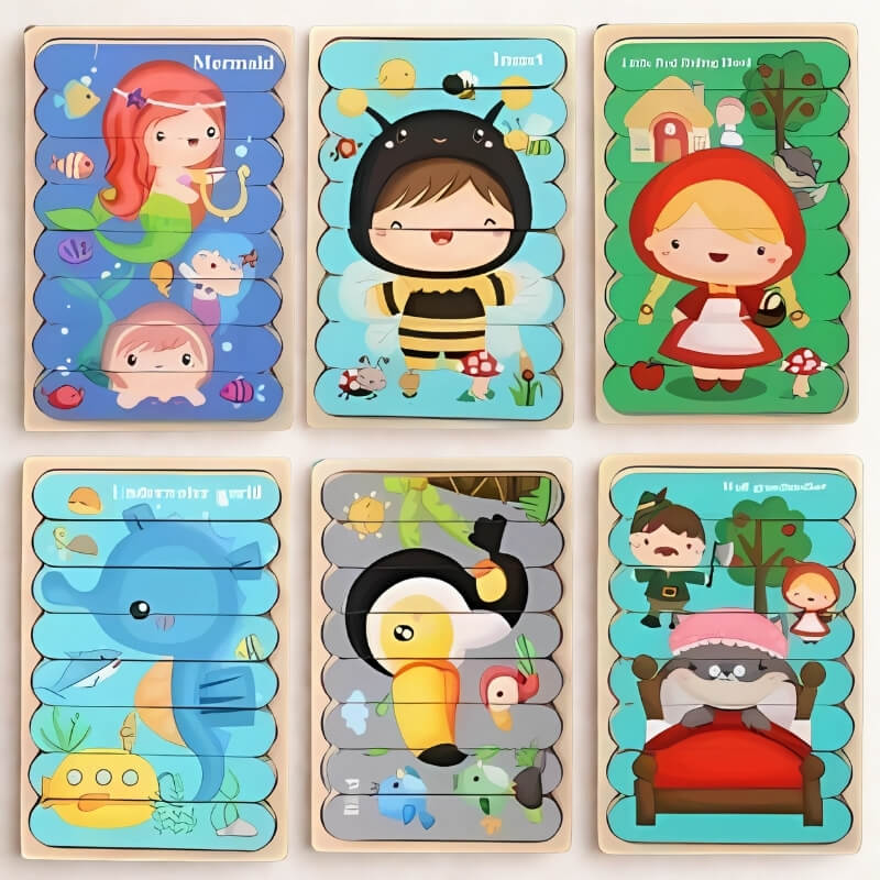 ensemble-de-puzzles-animaux-et-dessin-animés-facile-pour-jeunes-enants