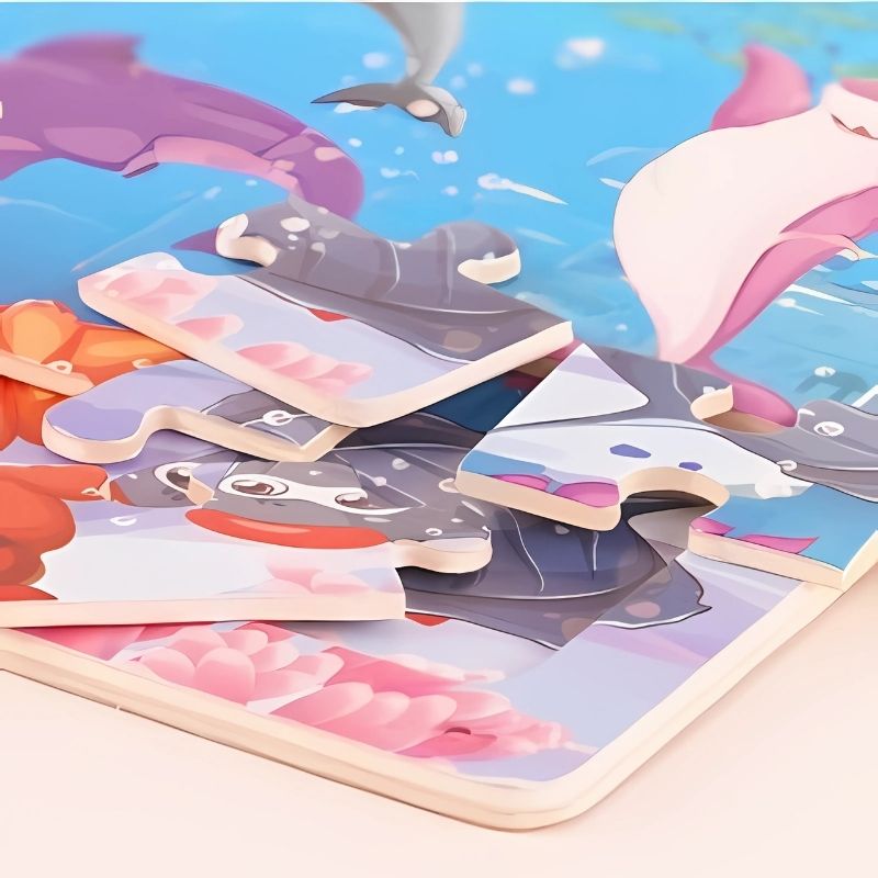 détails-d'un-puzzle-coloré-d'animaux-marins-enfant-3-ans