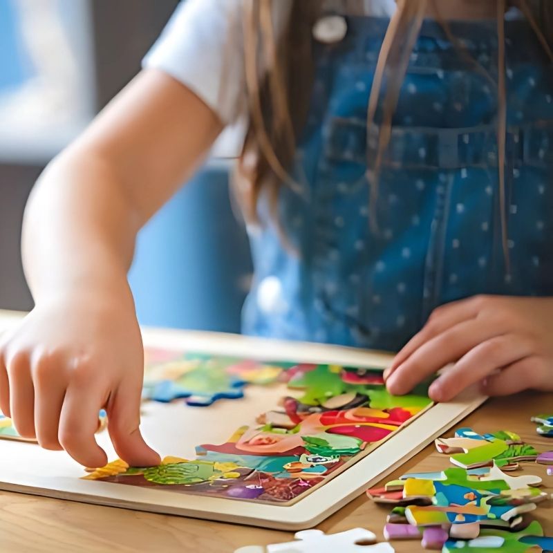 une-fillette-de-4-ans-fait-un-puzzle-comme-une-grande