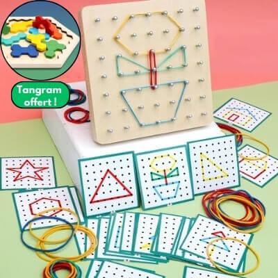 Puzzle 3D en Bois Jouet Sensoriels Montessori pour Enfants de 3 4 5 Ans  Casse-Tête Similaire au Jeu Tetris Jouet Puzzle Tangram en Bois Jeu de  Puzzle