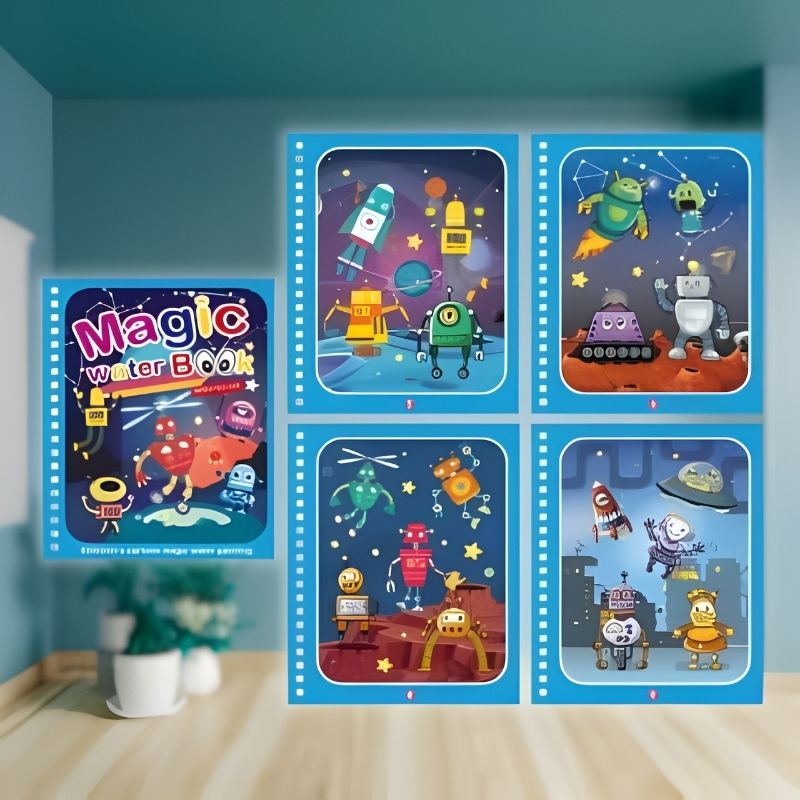 Livre de coloriage à l'eau dessin facile thème robots