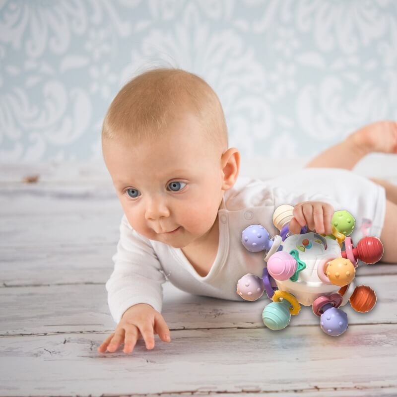 balle-sensorielle-bébé-silicone-jouet-dentition-bebe