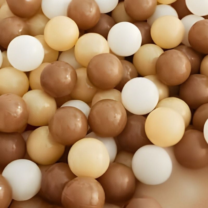 balles pour piscine colorée chocolat beige marron blanche