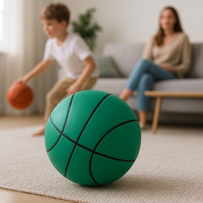 un-garçon-joue-au-ballon-sans-déranger-maman