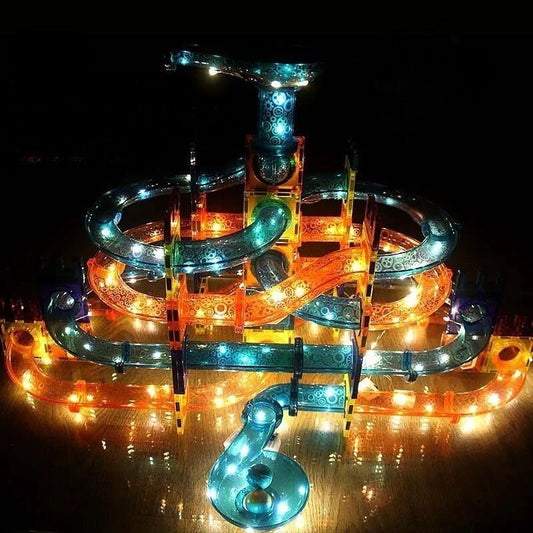 circuit de billes avec lumiere led et billes