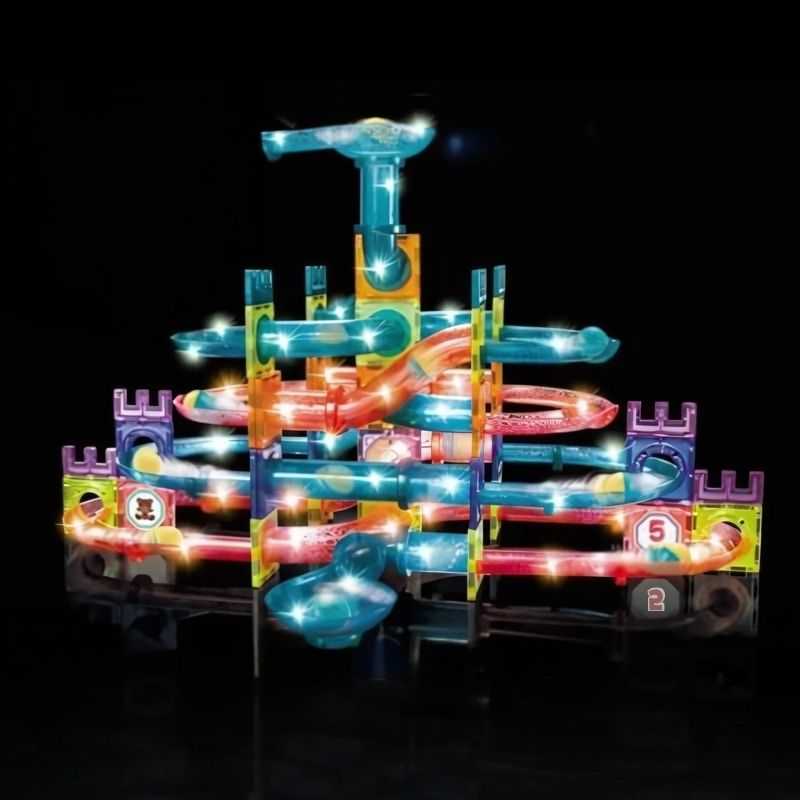 circuit de billes ensemble lumineux beaucoup de pièces