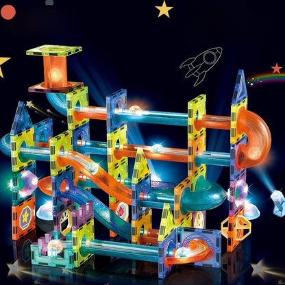 circuit de billes jeu magnétique pour enfant avec leds