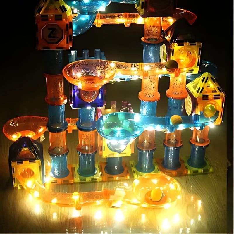 circuit de billes led jeu avec tunnels passerelles lumineux