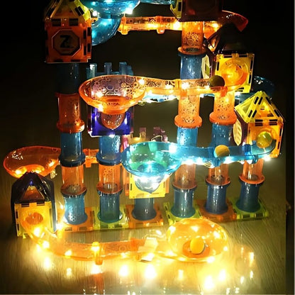 circuit de billes led jeu avec tunnels passerelles lumineux
