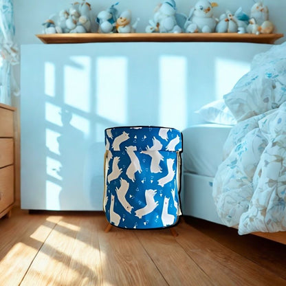 bleu-et-souple-avec-tapis-de-jeu-retractable-image-alpaga-blanc