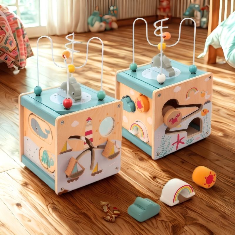cube d'éveil bébé jouet bébé 1 an en bois