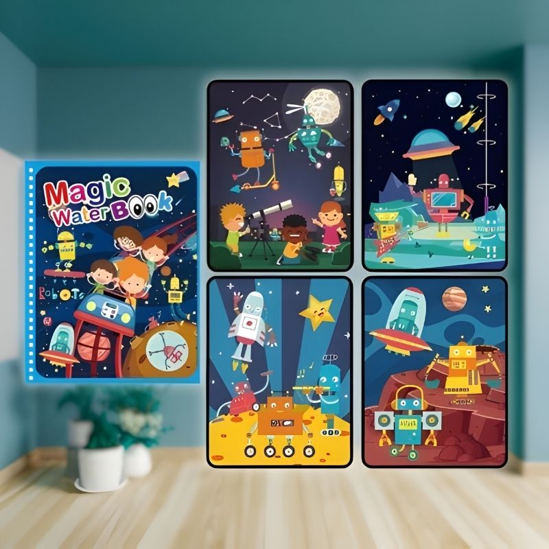 dessin facile livre coloriage à eau thème spatial