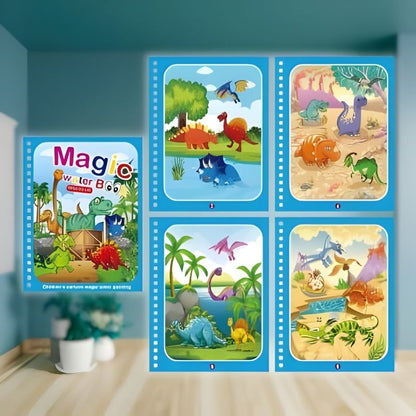 dessin facile livre coloriage a l'eau thème dinosaure