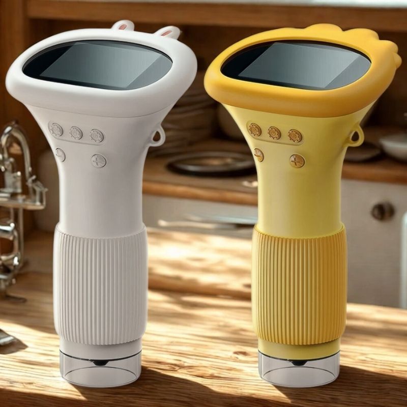 deux microscope enfant jaune et blanc dans une cuisine