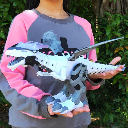 dinosaure-jouet-robot-blanc-vapeur-et-lumière-enfant