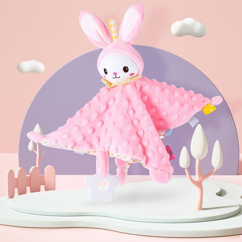 doudou-lapin-rose-avec-un-bonnet-qui-flotte-dans-les-airs-dans-un-decor-anime-rose