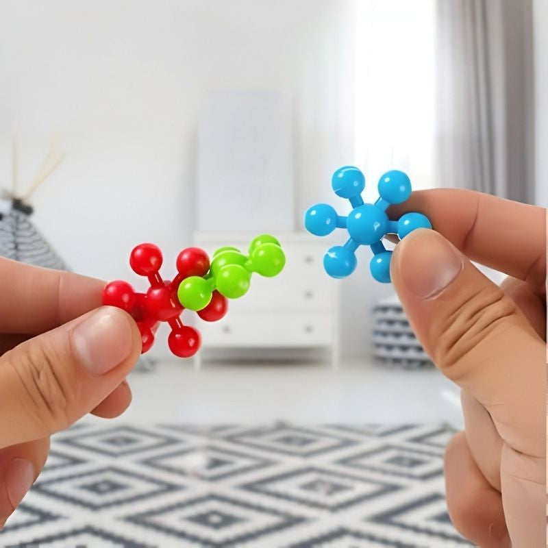 jeu de construction pièces colorées en caoutchouc souple sécuritaire