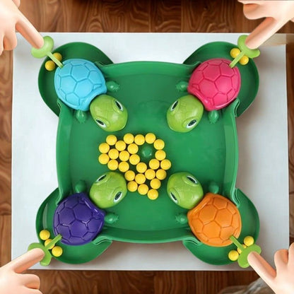 jeu de société famille quatre tortues avalent des billes jaunes