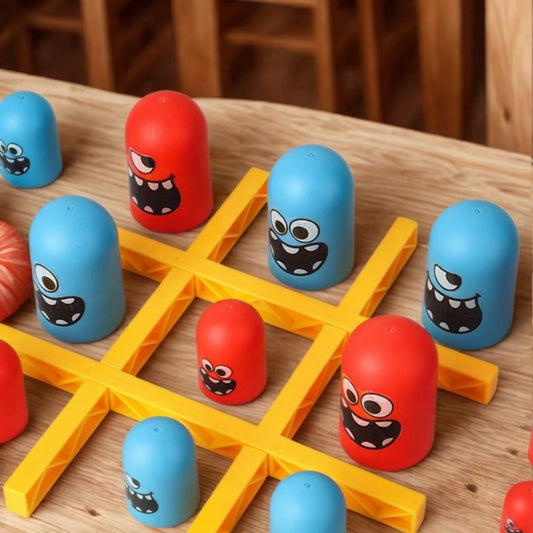 jeu de société jeu morpion 2.0 sur table de bois