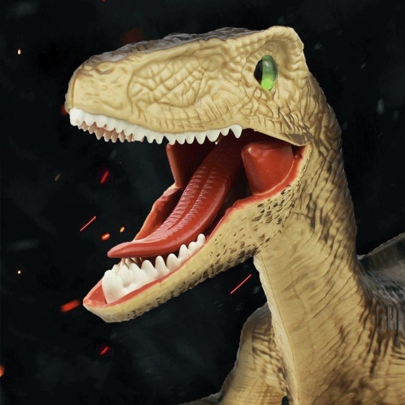 jouet dinosaure avec la gueule ouverte les détails sont très bien faits