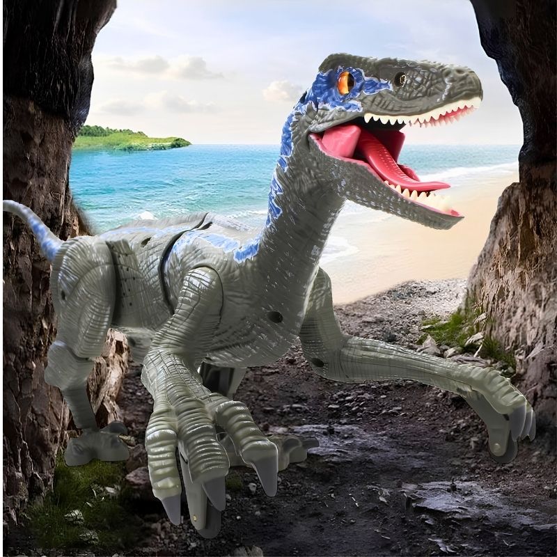 jouet dinosaure gris bleu blue jurassic park