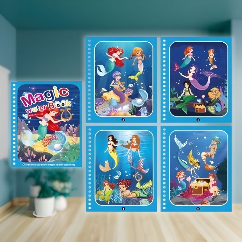 livre coloriage à l'eau dessin facile sirènes