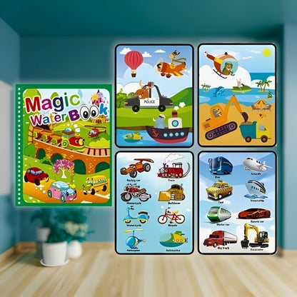 livre coloriage à l'eau dessin facile véhicules