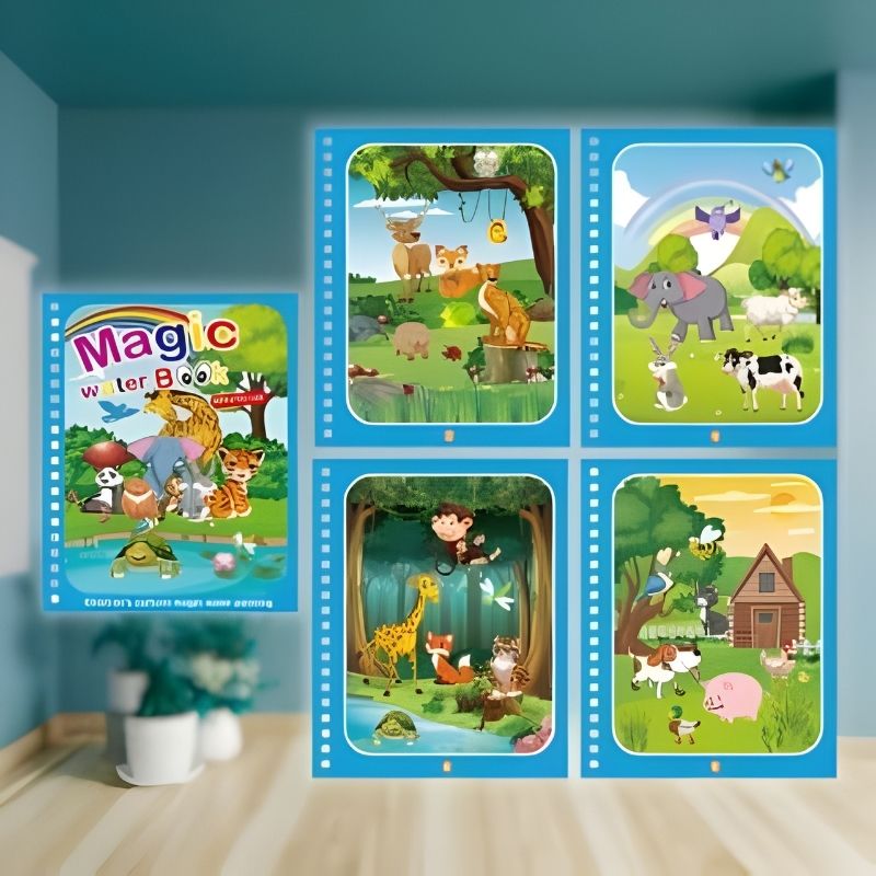 livre enfant coloriage à l'eau dessin facile thème forêt