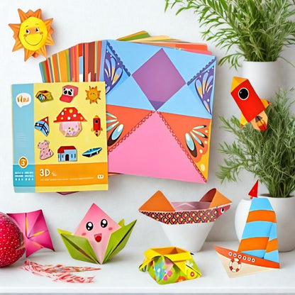 modèles-d'origami-avec-feuilles-et-plantes-vertes