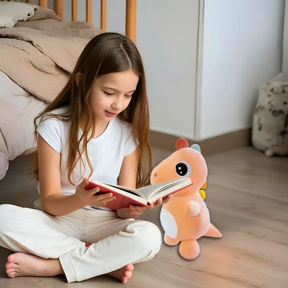peluche dinosaure fille 10 ans lit avec peluche orange
