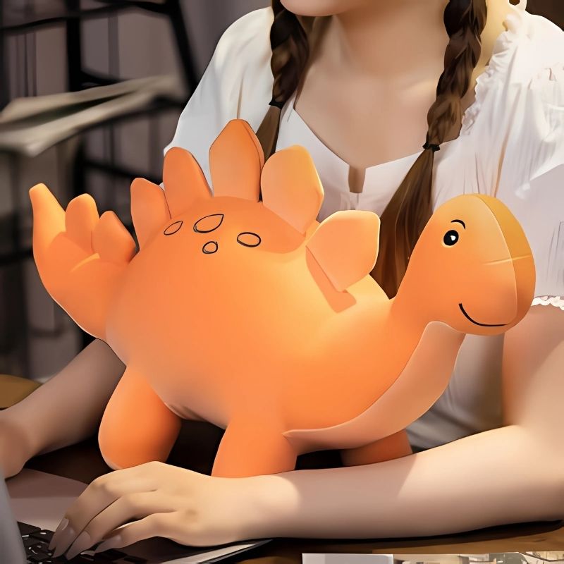 peluche dinosaure orange grande taille de 55cm