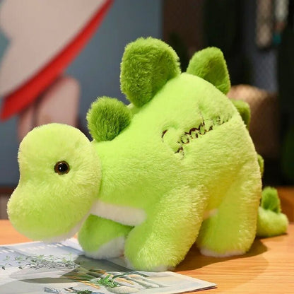peluche dinosaure stegosaure velu fourrure vert pomme mignon