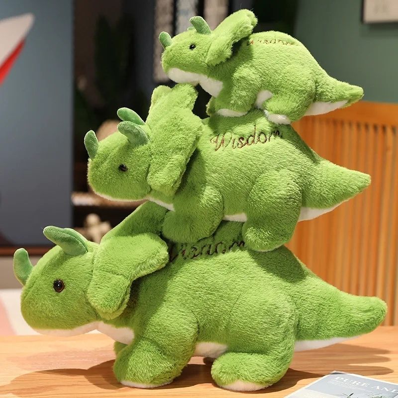 peluche dinosaure triceratops petit moyen grand empilés
