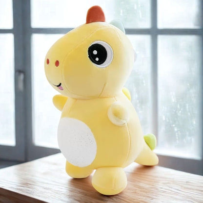 peluche dinosaure trop mignonne jaune grands yeux