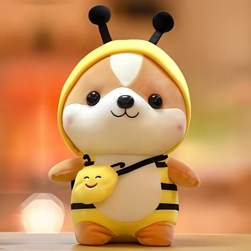peluche kawaii écureuil déguisé en abeille adorable
