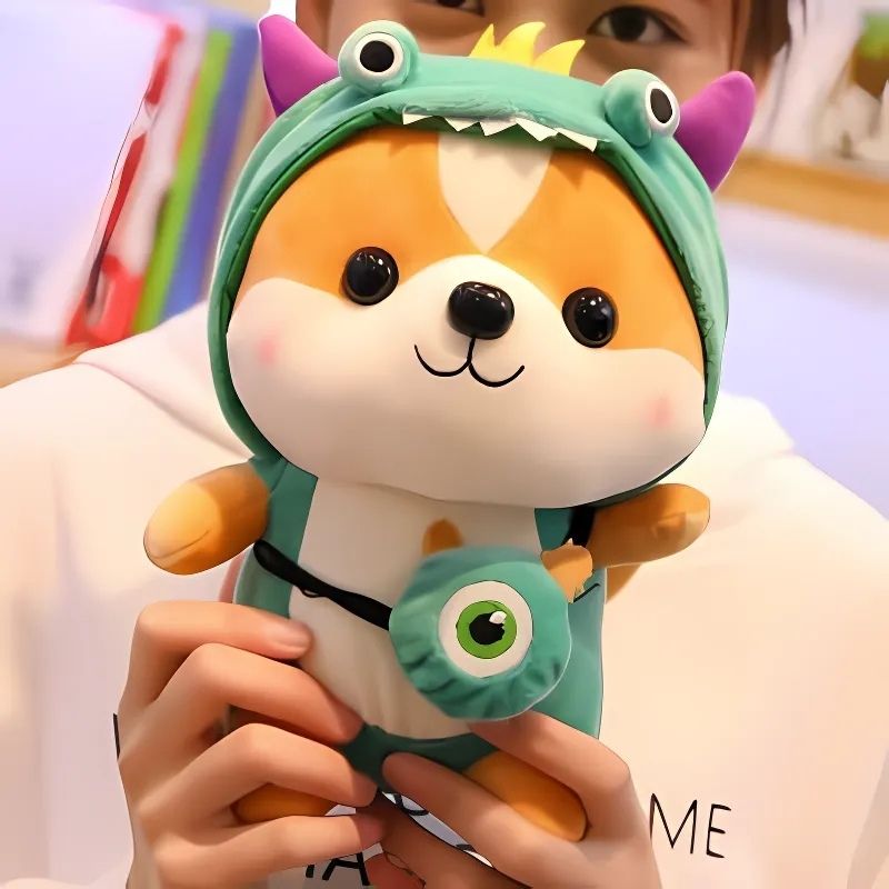 peluche kawaii petit écureuil avec capuchon et sac à main