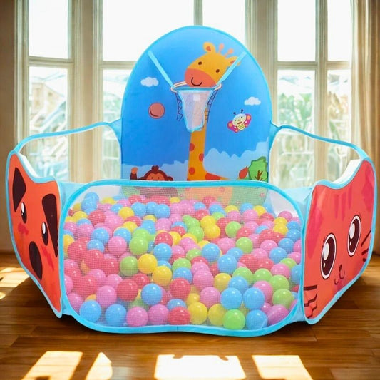 piscine a balle avec panier de basket pour bébé et enfants