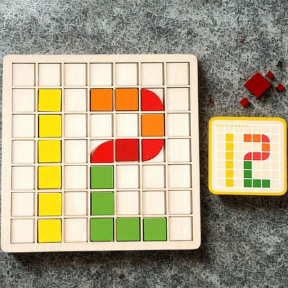 puzzle en bois nombre 12 fait de tuiles de bois colorées