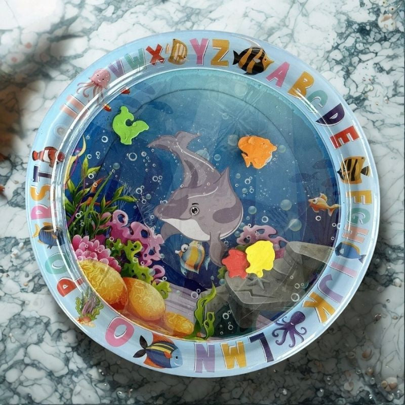 tapis d'eau bébé anneau gonflable avec jouets flottants
