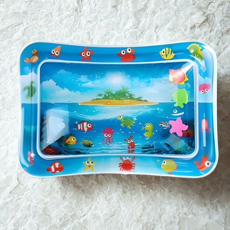 tapis d'eau pour activité bébé île déserte avec animaux marins