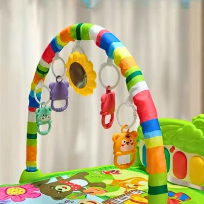 tapis d'éveil bébé arche avec 5 jouets mignons suspendus