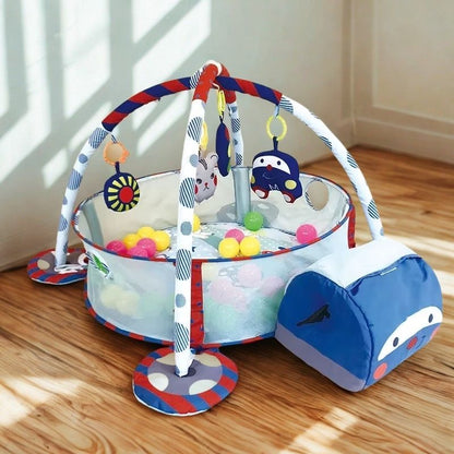 tapis d'éveil bébé bleu pour garçon 3 en 1