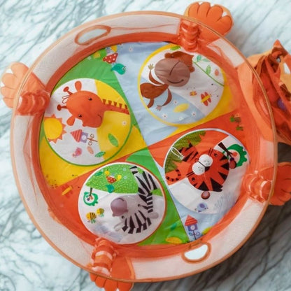 tapis d'éveil bébé orange motifs animaux mignons